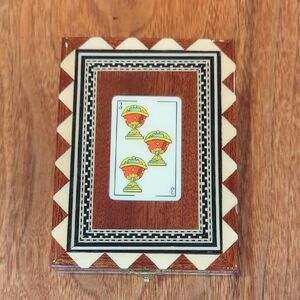 Three Of Cups Tarot Wooden Box With Pack Of Playing Cards